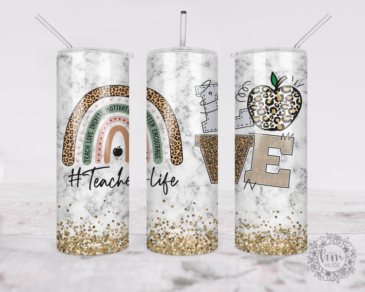 Teacher Life Skinny Tumbler