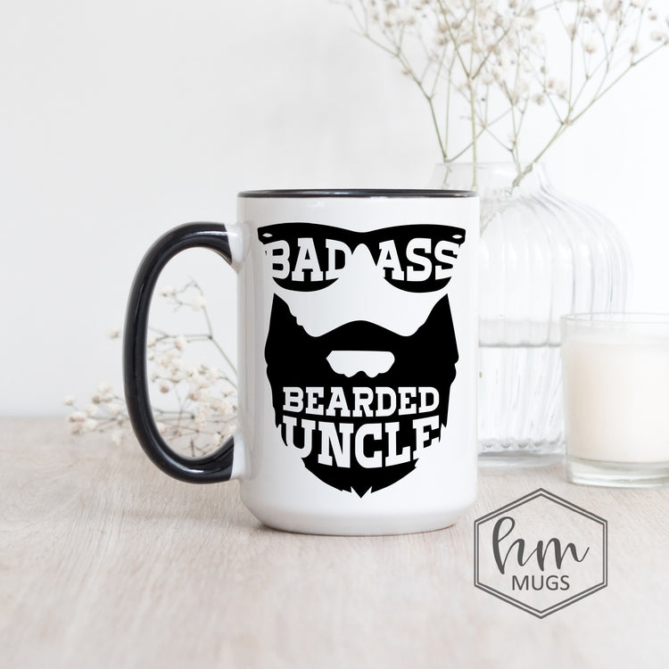 Badass Bearded Uncle Coffee Mug - Gifts for Uncle
