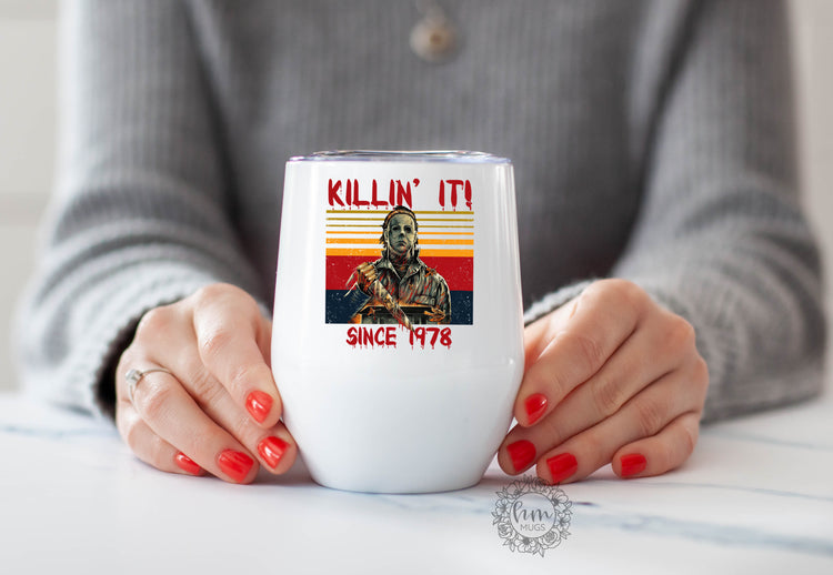 Horror Movie Characters Wine Tumbler - Halloween