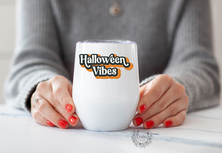 Halloween Vibes Wine Tumbler