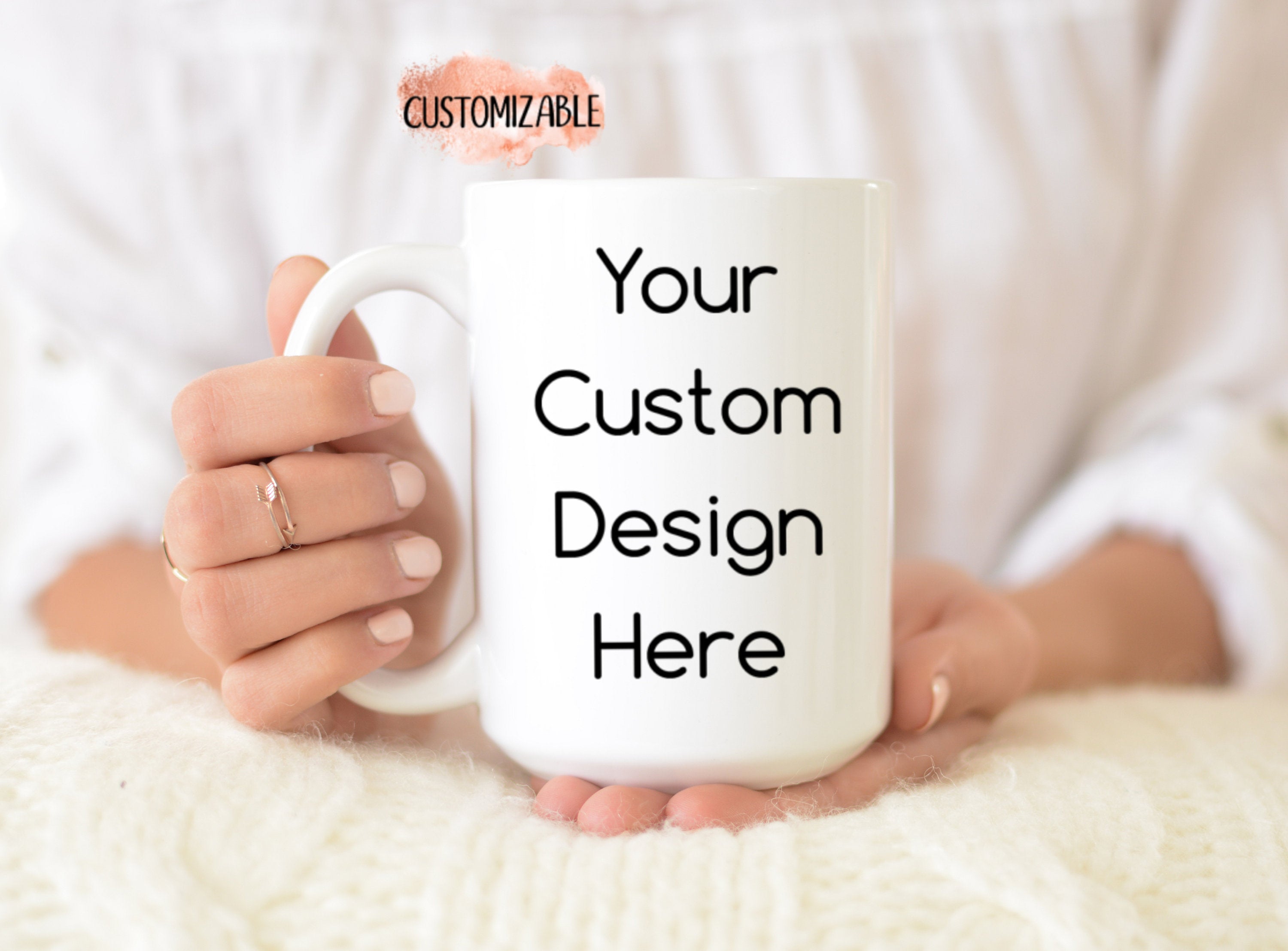 15oz Coffee Mug || Black Handle (choose your design)