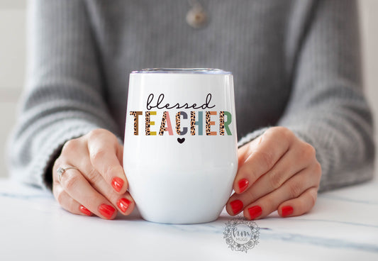 Blessed Teacher Wine Tumbler