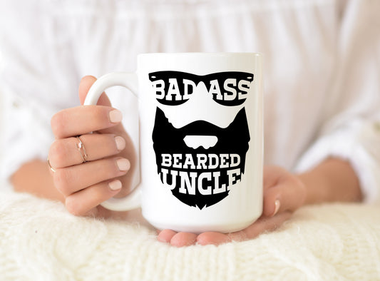 Badass Bearded Uncle Coffee Mug - Gifts for Uncle