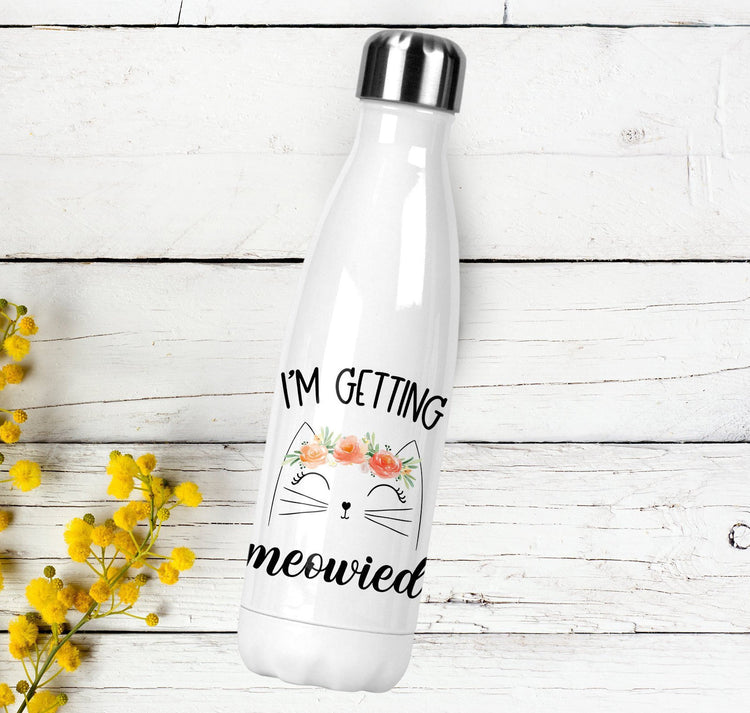 I'm Getting Meowied Stainless Steel Water Bottle, Engagement Gift For Her