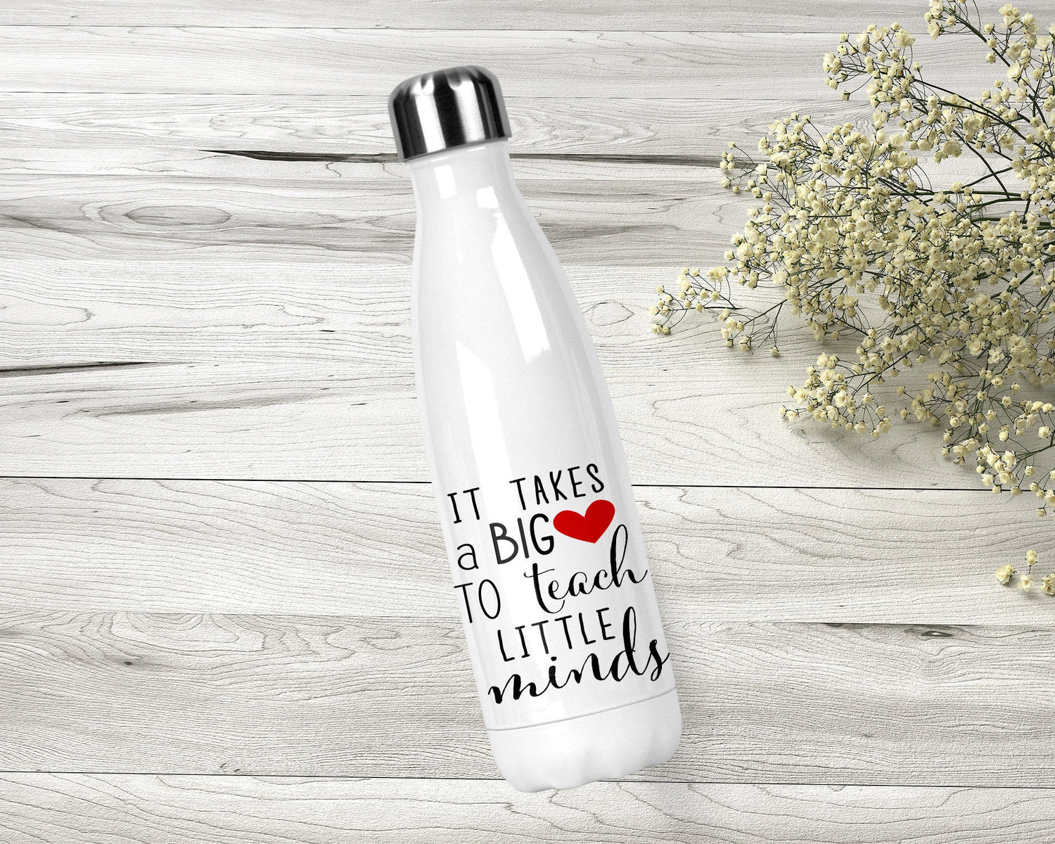 It Takes a Big Heart to Help Shape Little Minds Water Bottle by