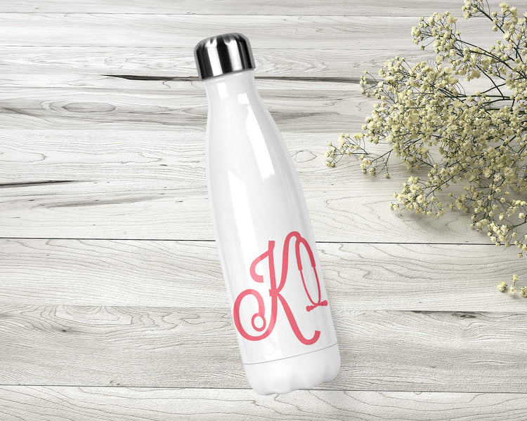 Monogrammed Nurse Stainless Steel Water Bottle, Nurse Appreciation, Nurse Gift