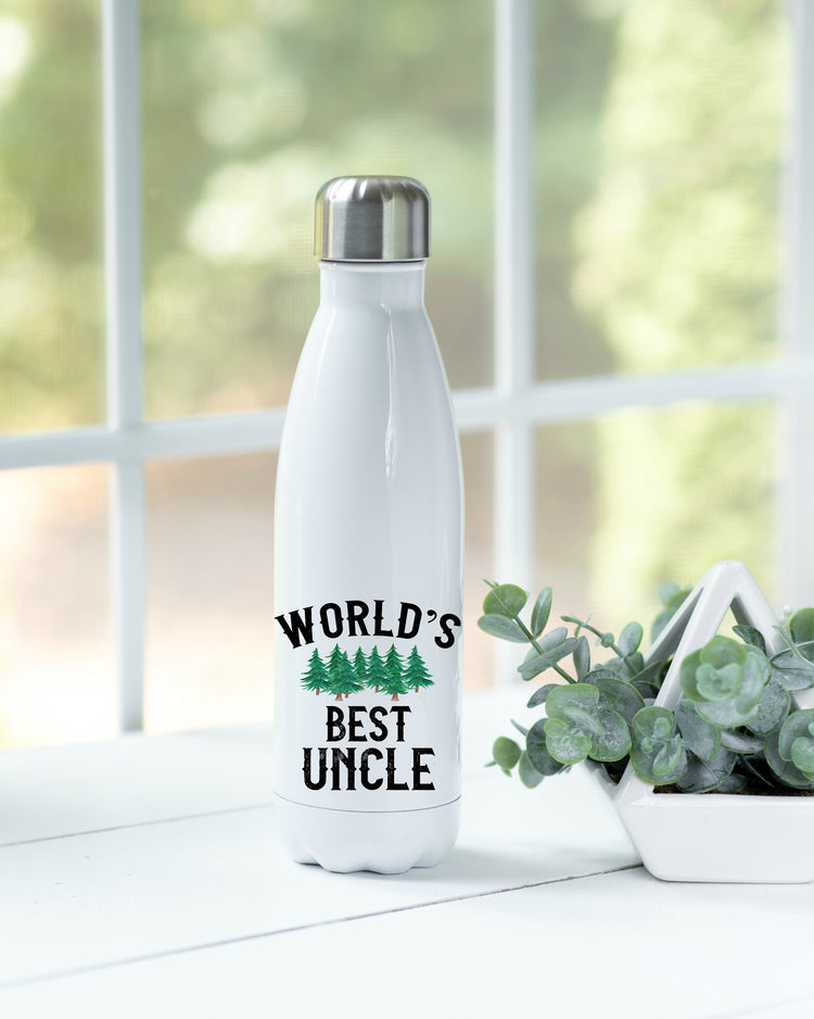 World's Best Uncle - Uncle Gift - New Uncle Gift - Gift For Brother - Pregnancy Announcement Idea - Stainless Steel Water Bottle