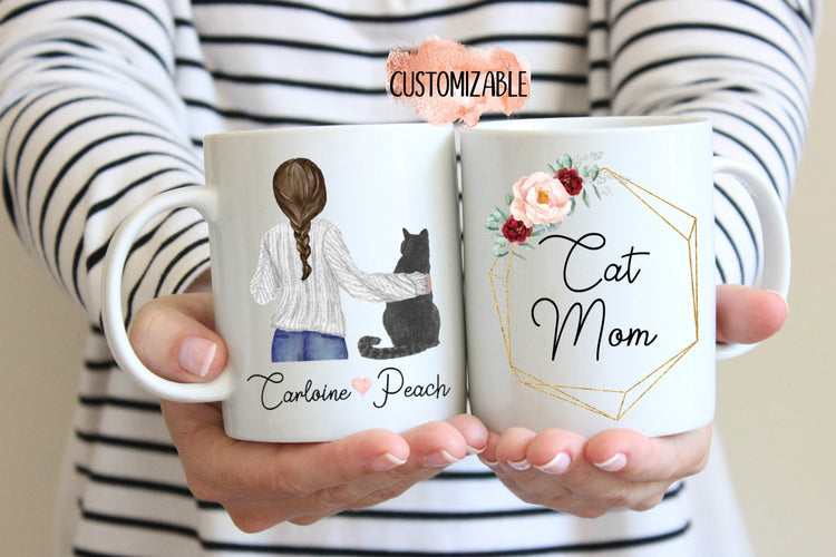 Personalized Cat Mom Coffee Mug