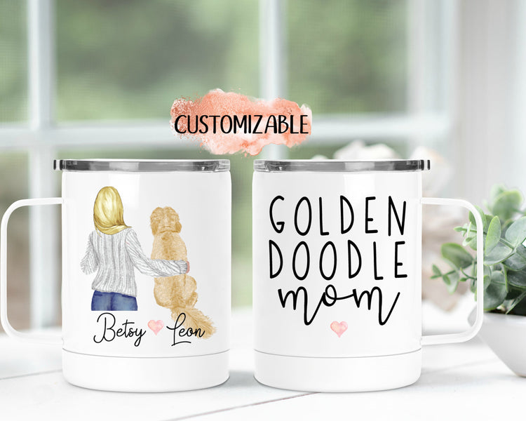 Doodle Mom Travel Mug - Golden Doodle Lover - Gift For Christmas - Cute Coffee Mug - Dog Mom